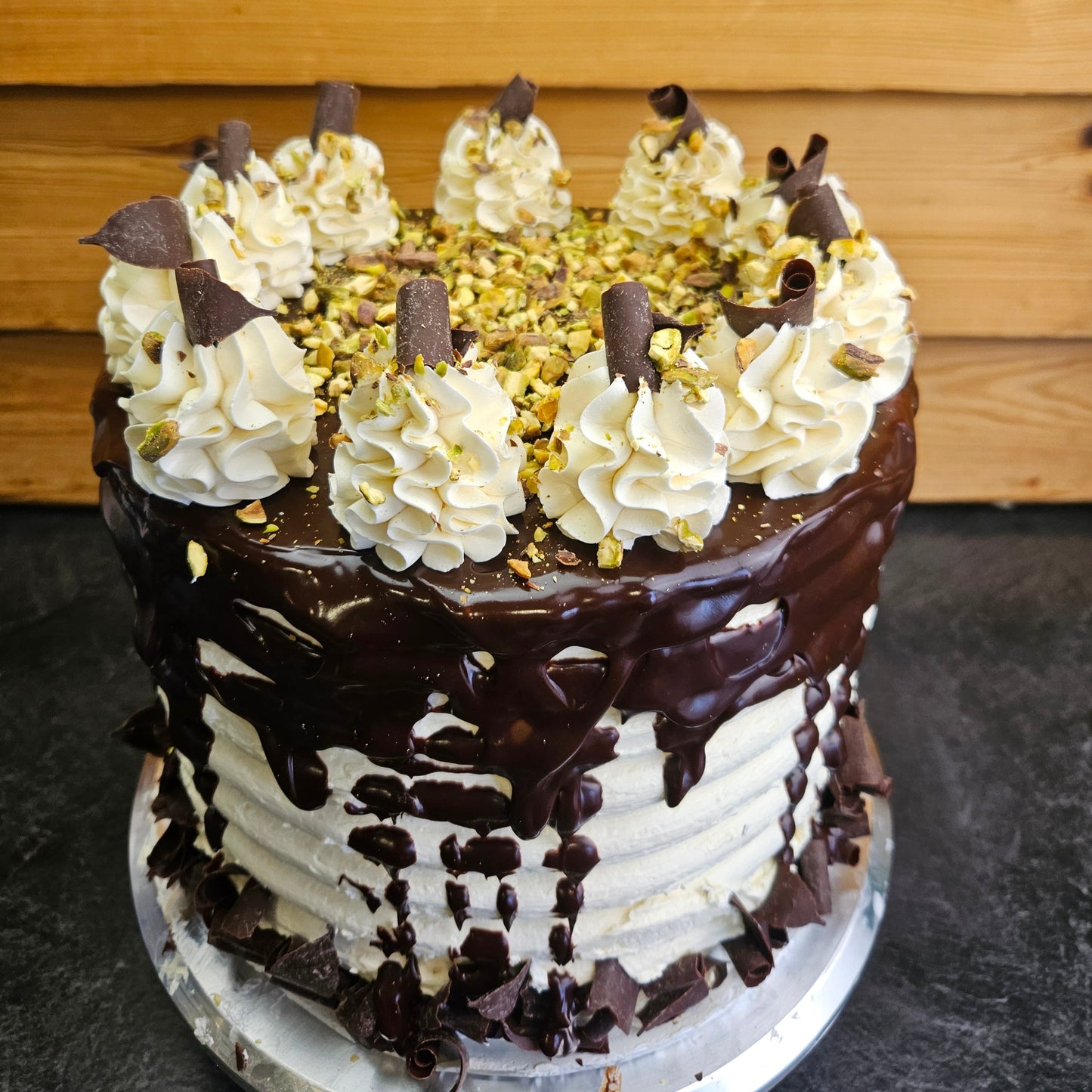 Pistachio Chocolate Cream Cake