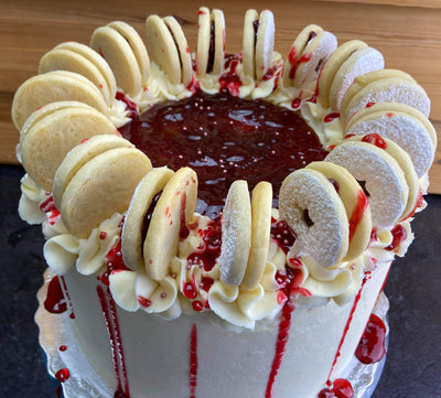 Raspberry Shortbread Cake